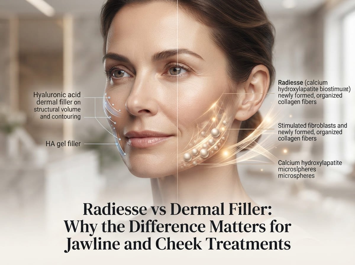 Radiesse vs Dermal Filler: Why the Difference Matters for Jawline and Cheek Treatments